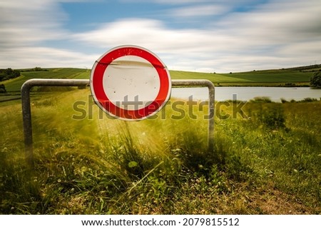 No entry sign photographed in the South Moravian region, which is called Moravian Tuscany