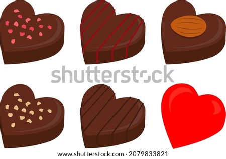 Heart shaped chocolate vector illustration