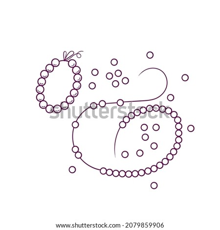 Handmade craft beads creation bijouterie vector illustration isolated on white background