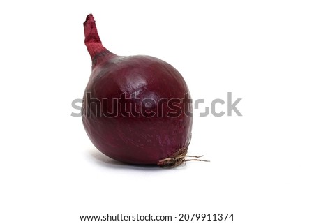 Organic red onion isolated on white background