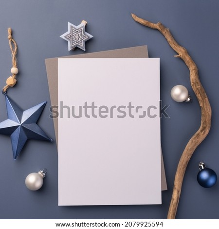 Christmas Greeting Card Mockup in minimalistic style
