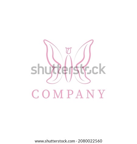 Beauty Logo Design. Butterfly logo. Luxury line logotype design. Universal premium butterfly symbol logotype.
