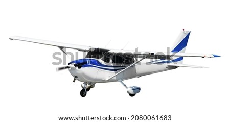 Image of small ports aeroplane on a clean white background