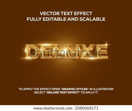 editable vector text effect golden deluxe with glitter editable vector text effect golden deluxe with glitter Royalty-Free Stock Photo #2080068571