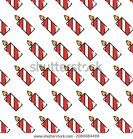 Pattern with candles on a white background.
