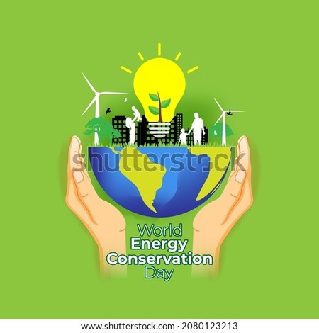 world energy conservation day- vector illustration  Royalty-Free Stock Photo #2080123213