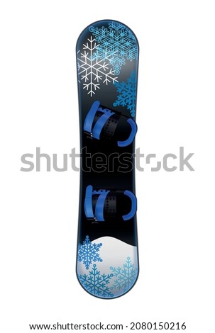 Ski snowboard equipment realistic composition with isolated image of snow board on blank background vector illustration