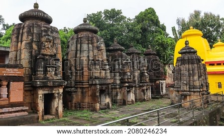 Asta Shambhu Temples, Bhubaneswar, Odisha, India. Collection of eight temples ranging in height from 4.2m to 6.1m built in 10th century A.D. Royalty-Free Stock Photo #2080246234