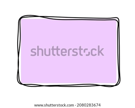 Abstract color rectangle as line drawing on white as background. Vector