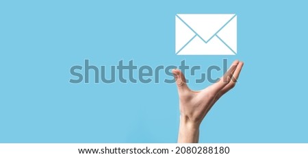 Email and user icon,sign,symbol marketing or newsletter concept, diagram.Sending email.Bulk mail.Email and sms marketing concept. Scheme of direct sales in business. List of clients for mailing