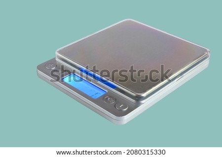 Small digital weighing scale for bakery measure.
