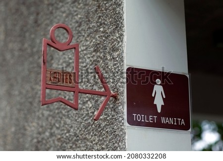 unique Public restroom signs with arrow
