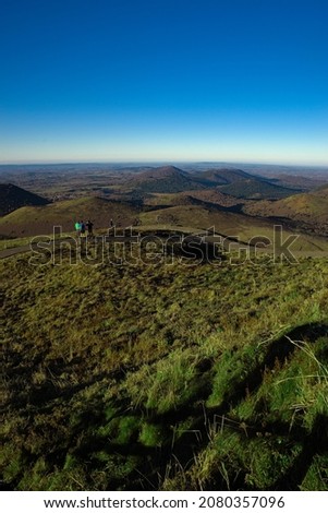 view of the Chaine des Volcans d'Auvergne in Puy-de-Dome in autumn Royalty-Free Stock Photo #2080357096
