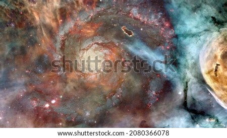 Waves breaking in the stellar nebula or emission nebula. Giant interstellar cloud. Elements of this image furnished by NASA.
