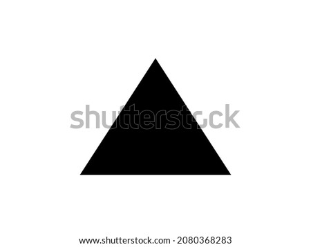 triangle forming arrow or pyramid line art vector icon for app and website geometric background