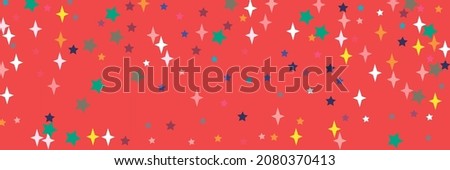 Vivid Sea Stars Violet Colorful Chaotic Lavender Stars Pattern. Vibrant Red Turquoise Green Pink White Pastel Indigo Sky Wallpaper. Yellow Bright Azure Print Blue Multicolor Orange Illustration.