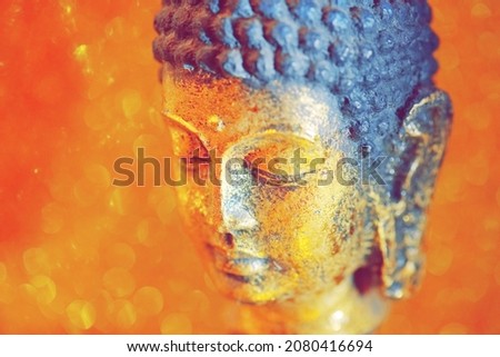 gold buddha statue in calm rest pose.Shakyamuni Buddha is a spiritual teacher, one of the three world religions. Given the name Siddhartha Gautama  Siddhattha Gotama 