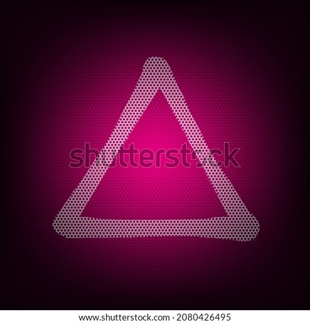 White triangle painted with white spray paint. Vector illustration