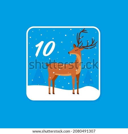 Advent calendar. Christmas holiday celebration cards for countdown EPS 10 December 10