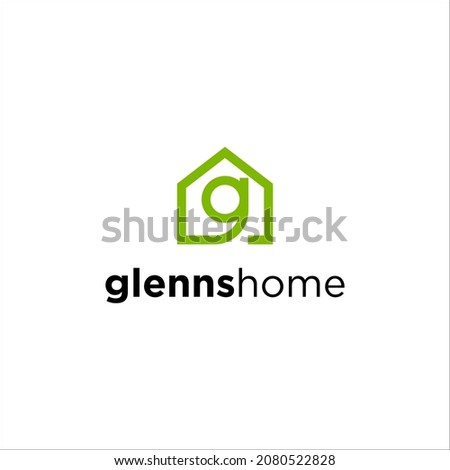 initials g with house logo design