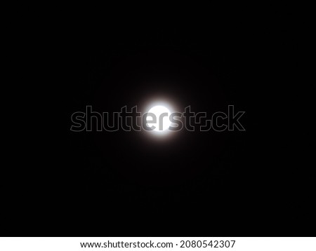 The Full Moon Shining in The Middle of Frame in Dark Background