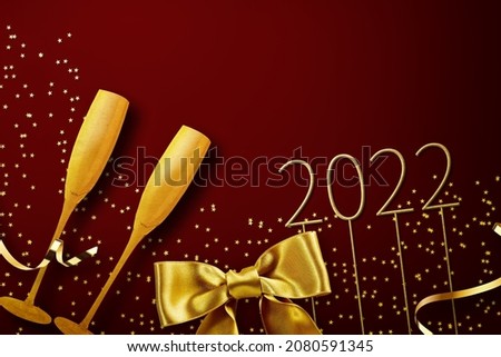 3d rendering 2022 New year background 