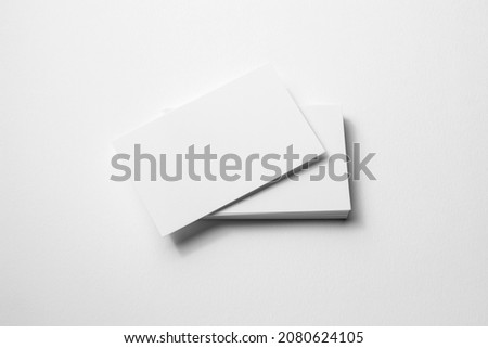 blank business card stack mock up. Template for branding identity  isolated on white paper background
