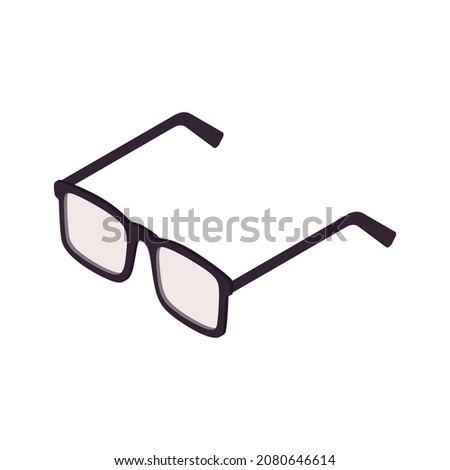 Isometric ophthalmology composition with isolated wearable glasses vector illustration