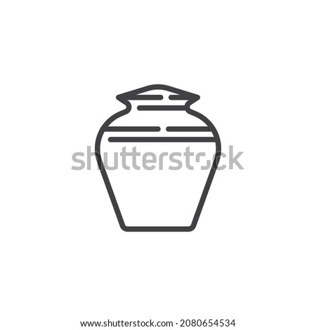 Cremation urn of ashes line icon. linear style sign for mobile concept and web design. Funeral urn outline vector icon. Symbol, logo illustration. Vector graphics Royalty-Free Stock Photo #2080654534
