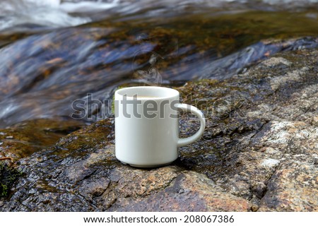 Refreshments and coffee on the rocks at the falls.
