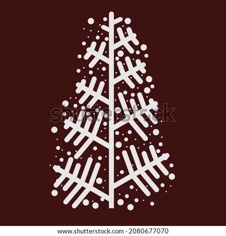 snow falling on the branches of the christmas tree background template illustration design