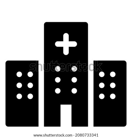 hospital icon with black outline style