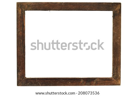old wooden frame on white