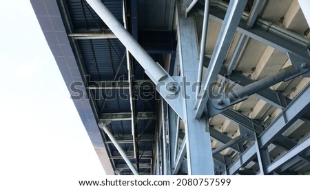 Architecture steel structure hinges connection joint.