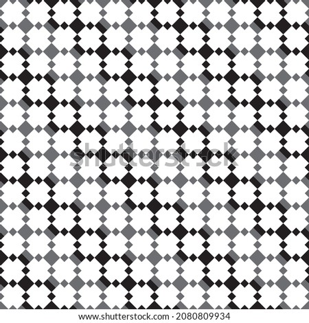 Seamless pattern vector grid line with diamond shape. simple graphic black and white