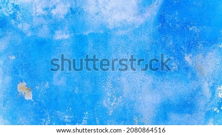 Wall background blue. Old rough stone on cement pattern wall background. Vintage grunge plaster or concrete stucco surface. Art rough stylized texture banner with space for text