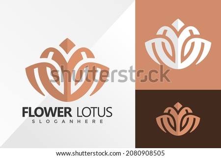Beauty Flower Lotus Logo Design Vector illustration template