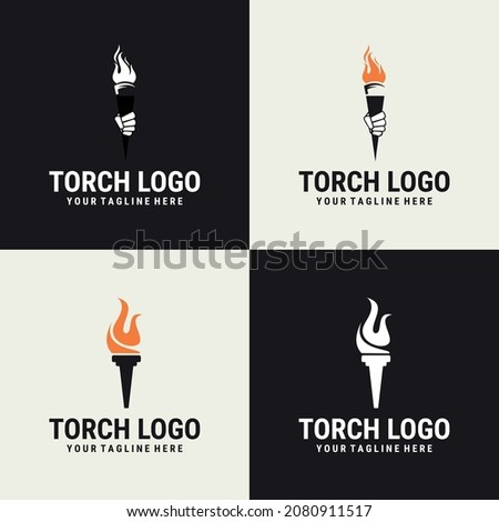 torch fire vector logo design. creative torch design vector illustration