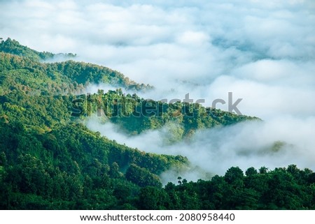 picture of Bandarban Hill tract,  Bangladesh. Natural Hill landscape with with clouds .