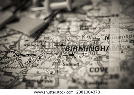 Birmingham on map of Europe