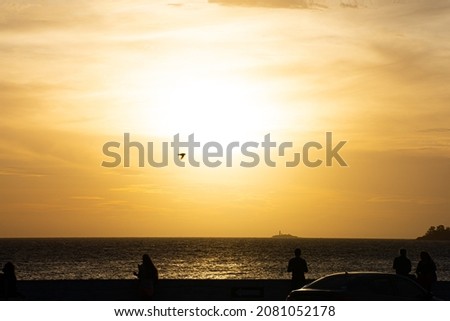 Sunset in the coast of Colonia, an small town in Uruguay, with a famous international port