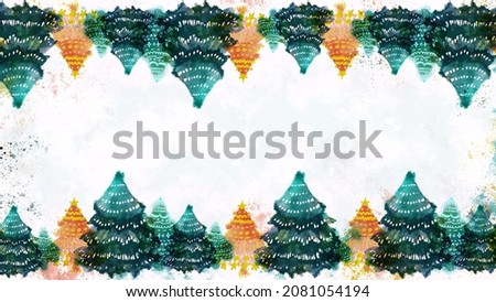 Christmas tree bright watercolor decorative background