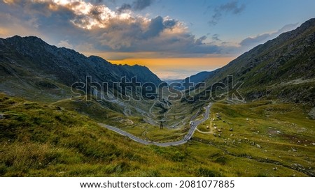 The transfaragasan road in the carpathian of romania Royalty-Free Stock Photo #2081077885