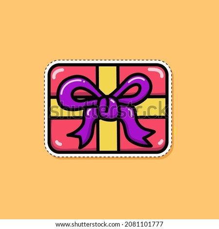 Gift icon doodles vector Hand drawn. Free Vector