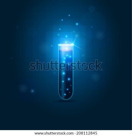 Shiny Test tube abstract blue background