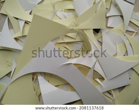 Purbalingga, Indonesia-November 26 2021: a few pieces of yellow and white paper