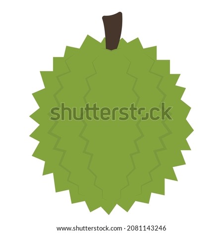 Cute Cartoon Durian icon vector clip art illustration image design for kids and children books for learning fruits and alphabet