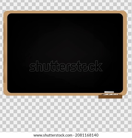The blackboard and wooden frame background are transparent, simple clip art, vector illustration.