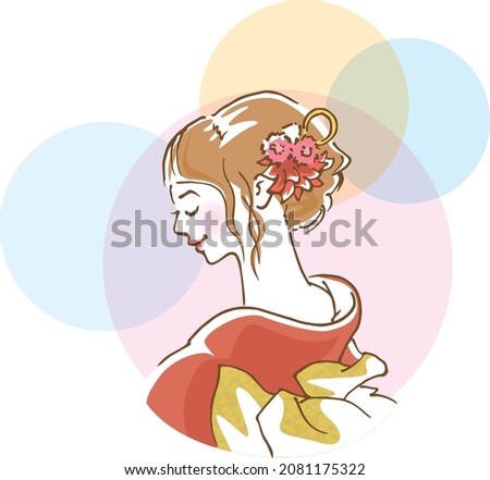 Image illustration of a young woman wearing furisode (coming-of-age ceremony)
