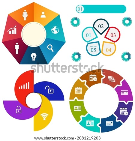 Business infographics. Set of pie chart	